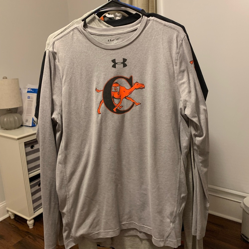 Campbell University Fighting Camels Under Armour Long-sleeve Grey Men’s Large